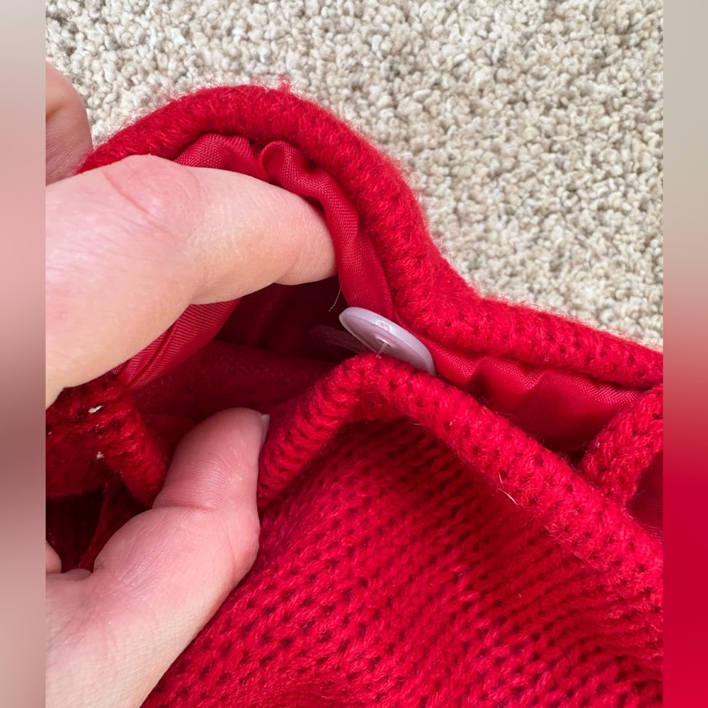 Red Knit Christmas Stocking with Initial 'A’, never used - Picture 3 of 3